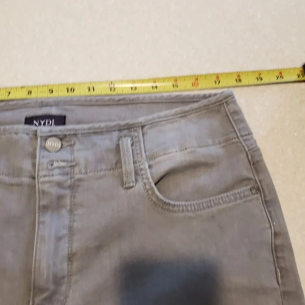 NYDJ Marilyn Straight Gray Crop Capris Jeans Womens 14